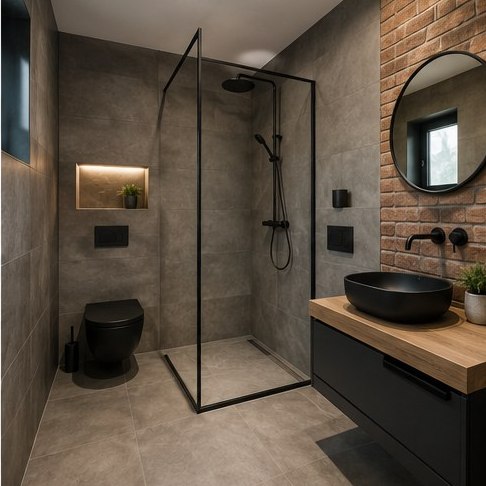 Łazienka w stylu loft w Poznaniu