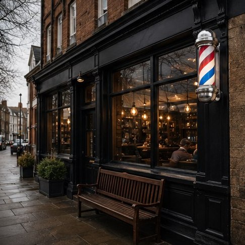 Interior of the barbershop, Shoreditch