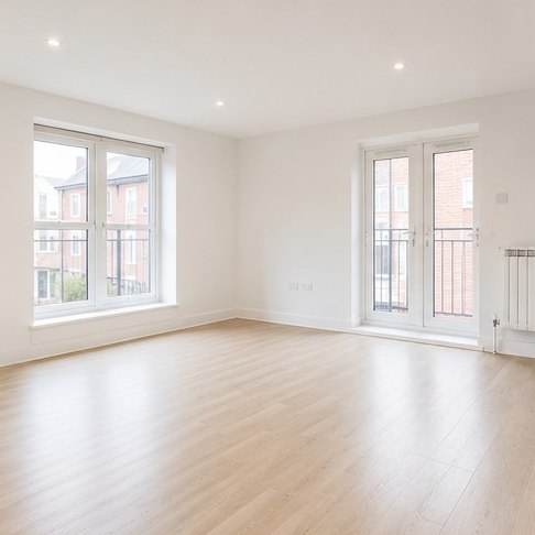 Empty flat cleaned ready for end of tenancy inspection